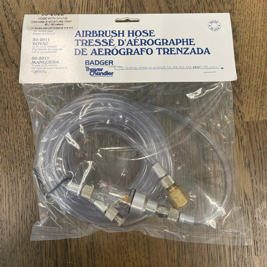 Bargain Basement - Badger 50-2022 6 foot transparent Air Hose w/water trap - NEW but discontinued style