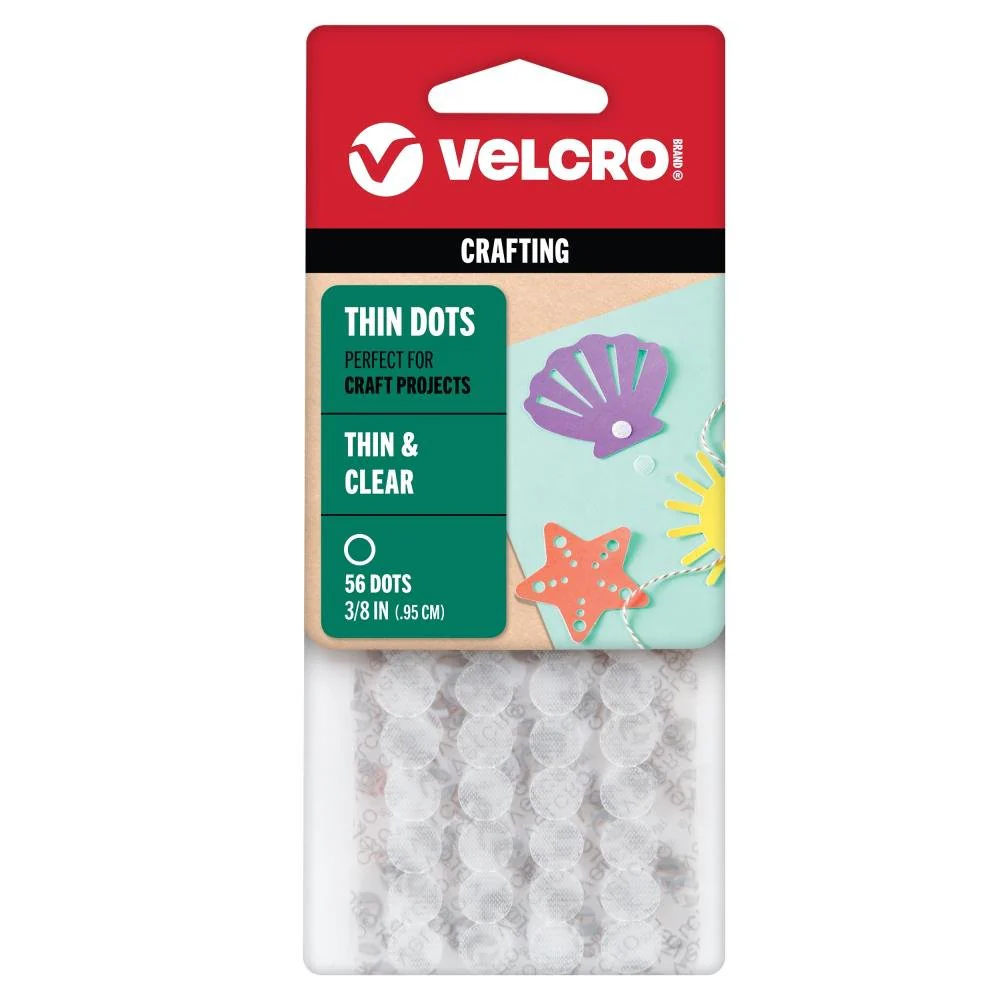 VELCRO Brand Thin Fasteners Dots .375" - pack of 56
