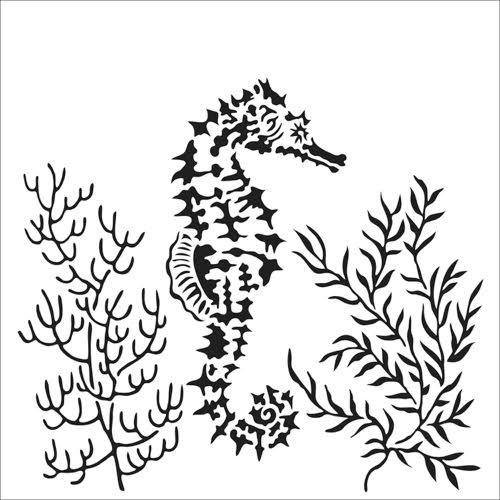 Crafters Workshop Stencil 6X6 - Seahorse