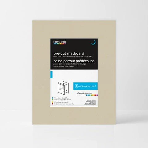 Crescent Creative Pre-Cut Matboard 16"X20" (for 11"X14" Image) - Antique White (Cream)