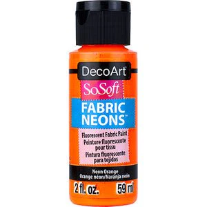 DecoArt SoSoft Neon Fabric Acrylics 2 oz - Neon Orange