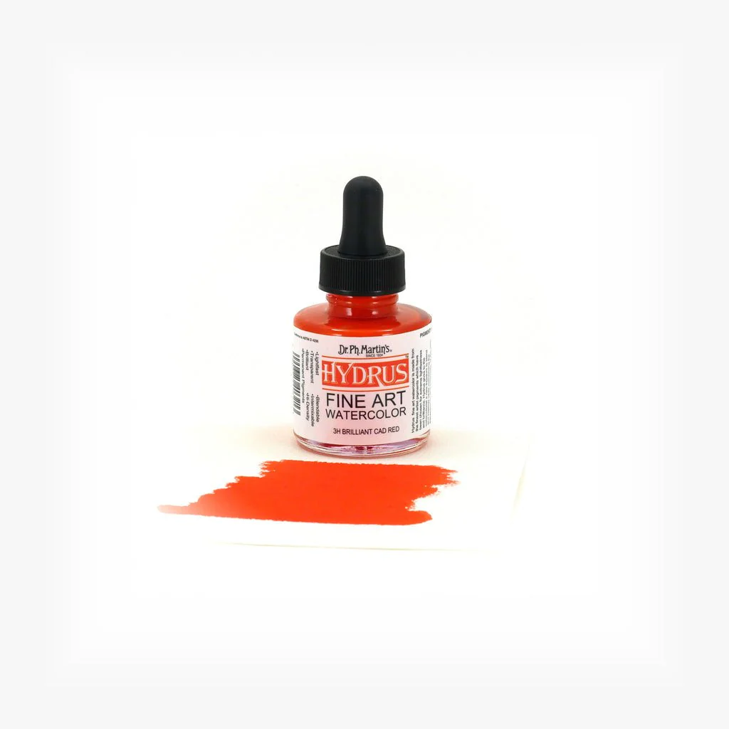 Dr. Ph Martin's Hydrus Fine Art Watercolor 1 fl. oz. - Brilliant Cadmium Red