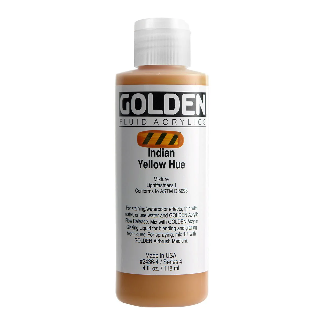 Golden Fluid Acrylic India Yellow Hue 4 oz