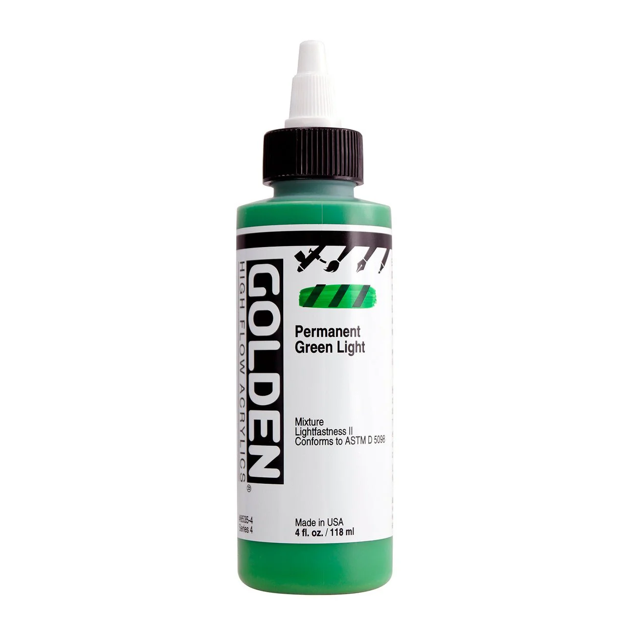 Golden High Flow Acrylic Permanent Green Light 4 oz