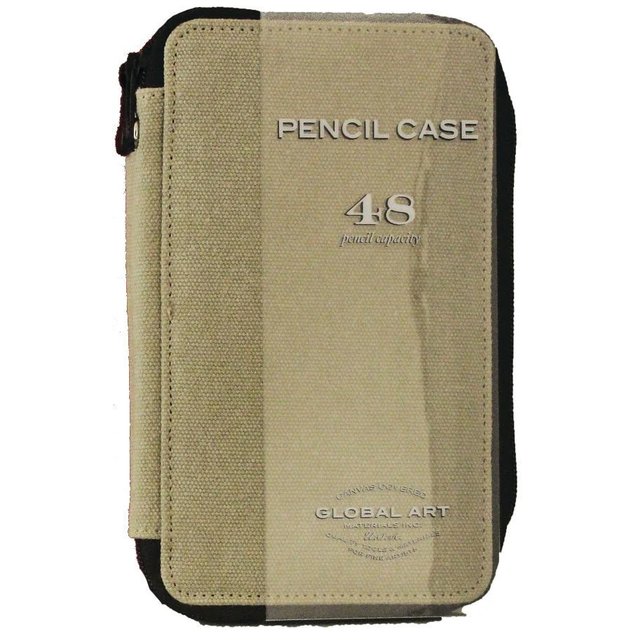 Global Art Canvas Pencil Case - Sage Maximum capacity 48, best suited for 24