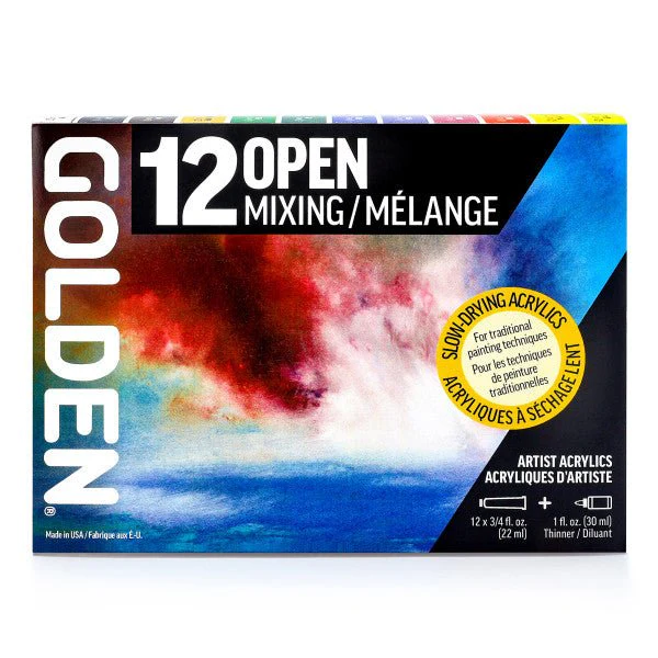 Golden OPEN Acrylic 12 Color Mixing Set