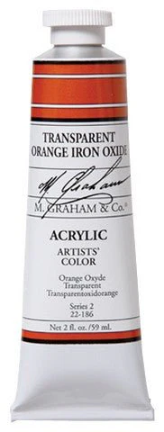 M. Graham Acrylic Color Transparent Orange Iron Oxide - 2 ounce (60 ml)