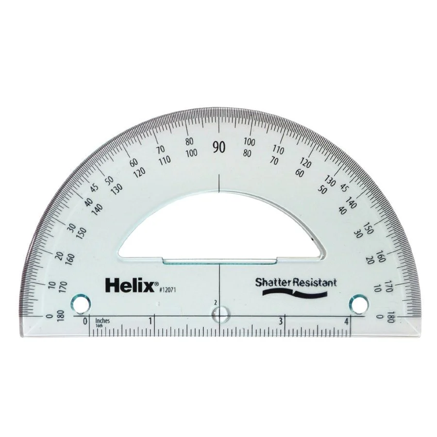 Helix 6 inch 180 degree Shatter Resistant Protractor
