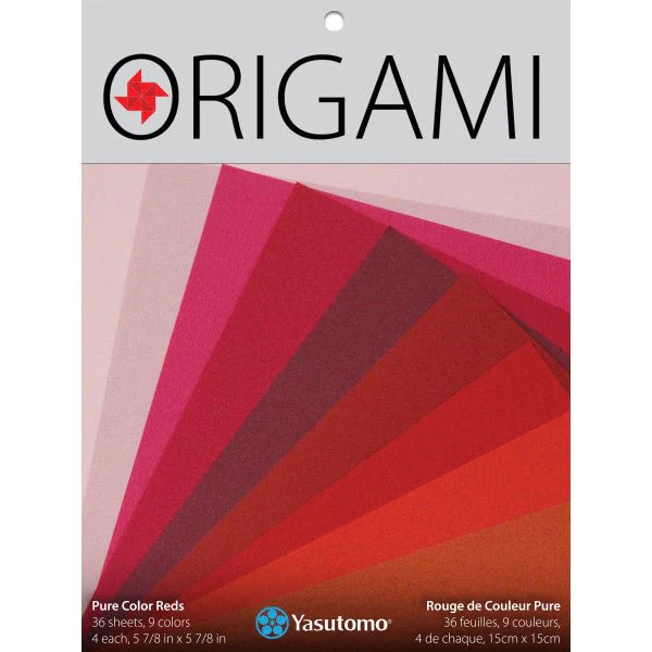 Yasutomo PURE Color Origami Paper - Pure Reds - 5-7/8 in x 5-7/8 in - 100 Sheets