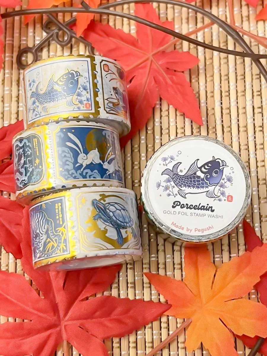 Pegushi - GOLD FOIL Porcelain Stamp Washi Tape - Image 4