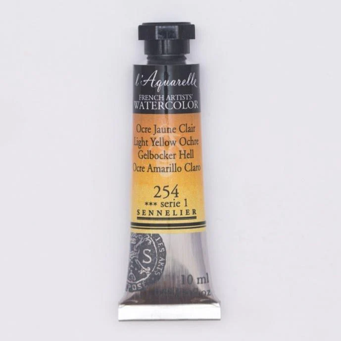 Sennelier French Artists Watercolor - 10ml Tube - 254 Light Yellow Ochre