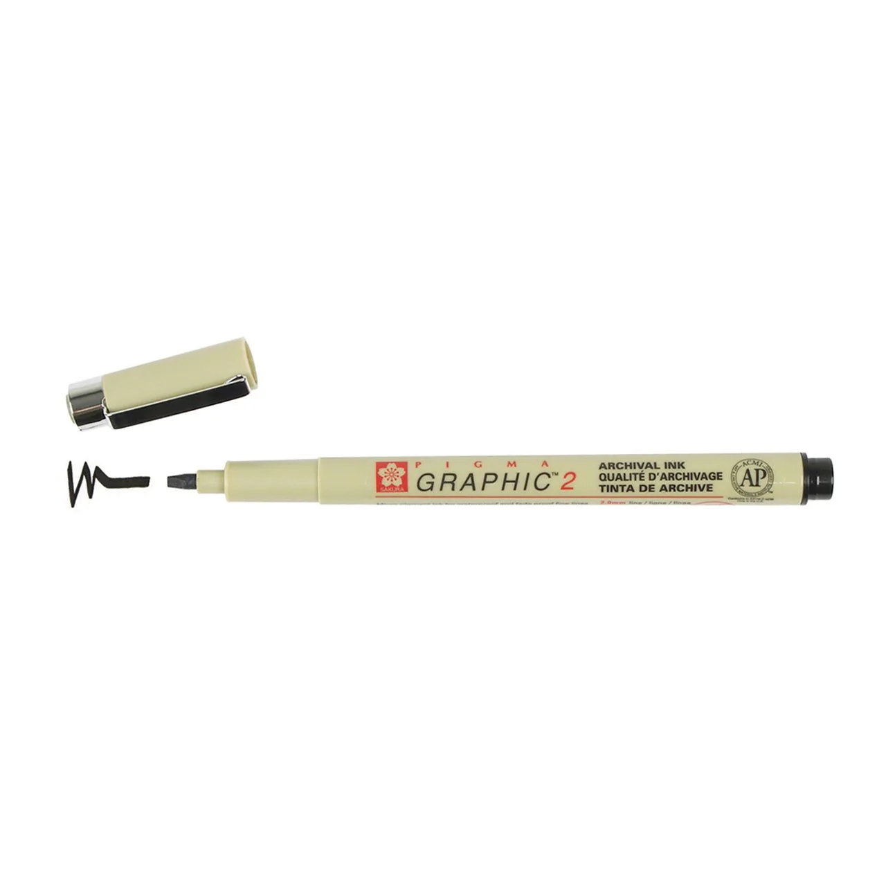 Sakura Pigma Micron Graphic Pen 2.0mm Chisel Tip - Black
