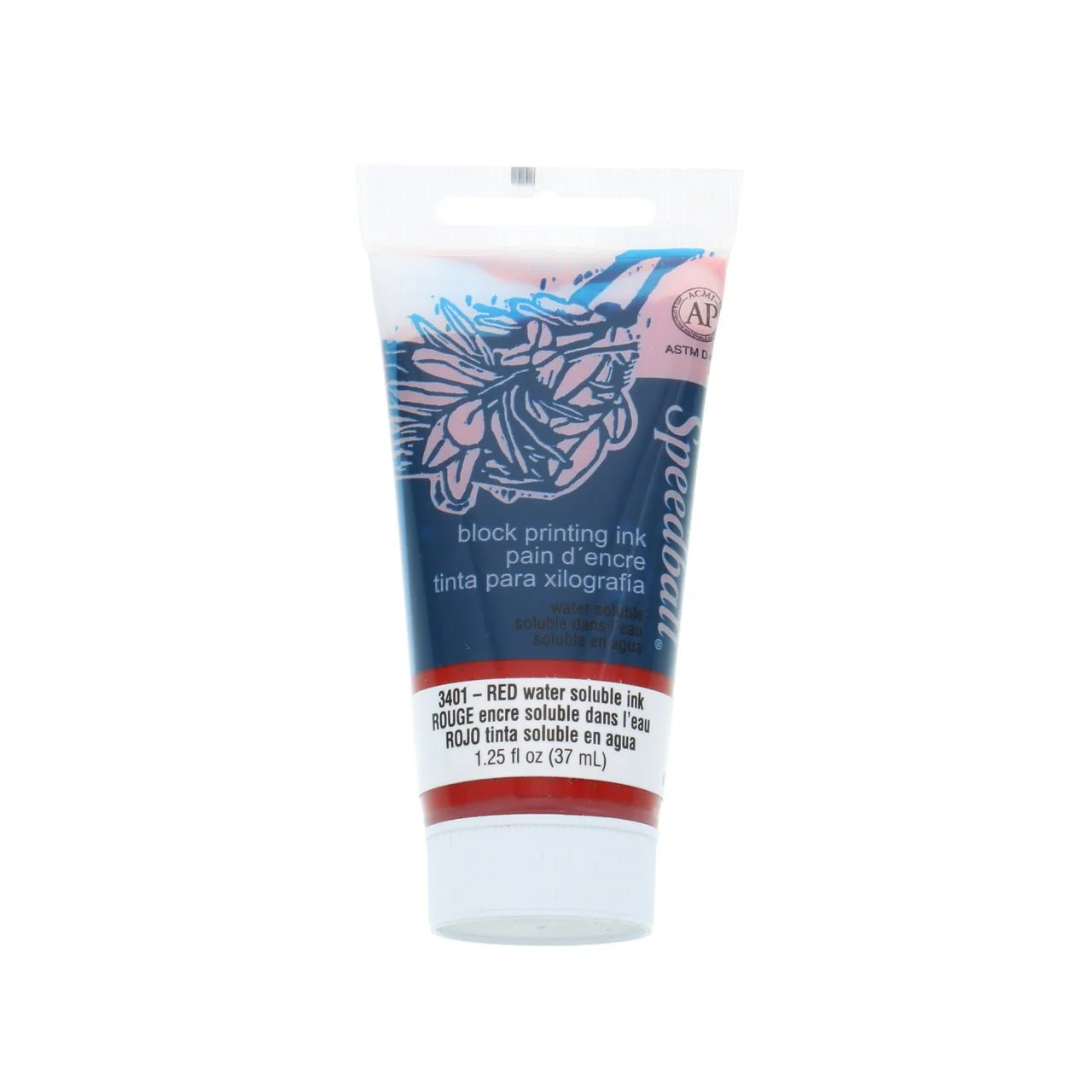 Speedball Block Printing Ink - Water Based 1.25 fl oz (37cc) Red