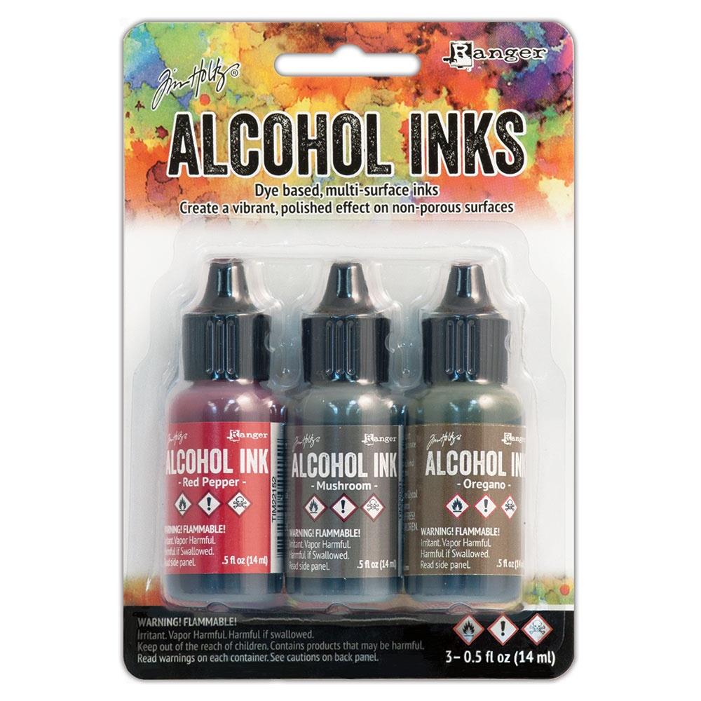 Tim Holtz Alcohol Ink Set of 3 - Tuscan Garden (Red Peppr, Mushroom, Oregano)